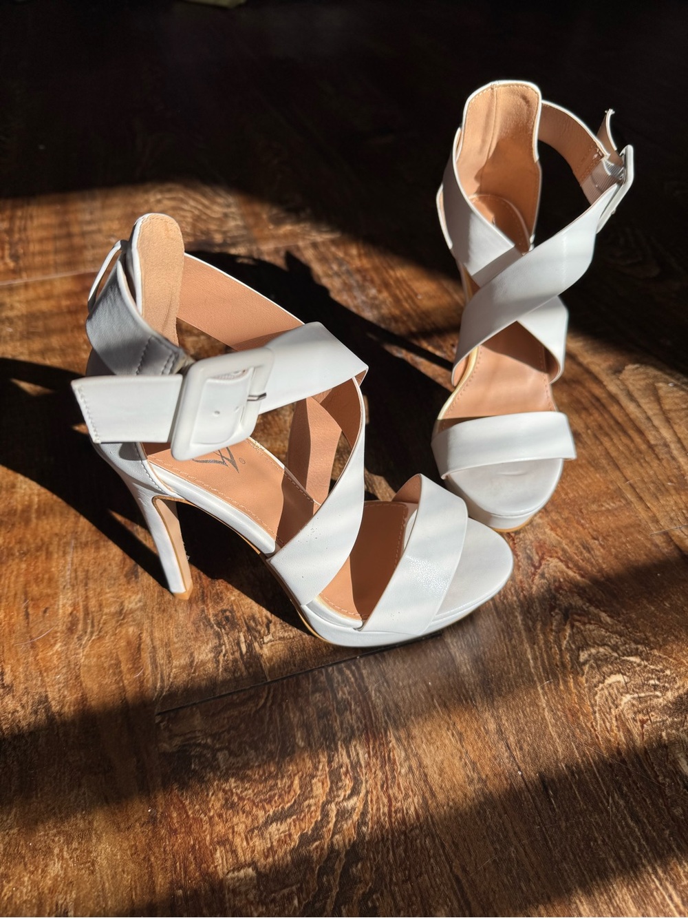 Women’s White Strappy High Heel Sandals